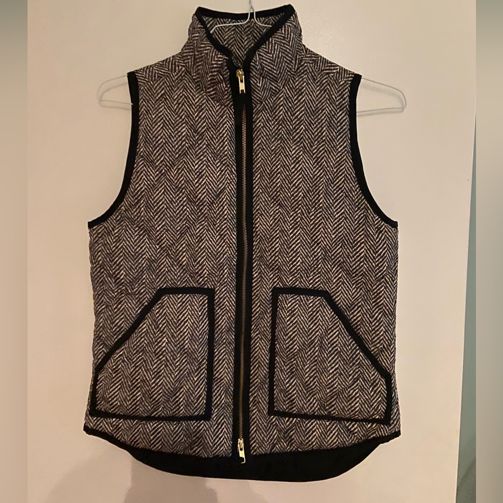J Crew herringbone print quilted vest